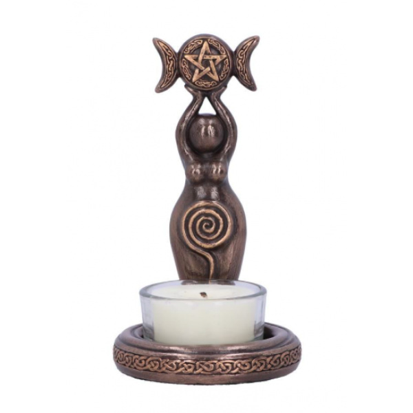 T-Lite Holder Bronze Triple Goddess 12cm